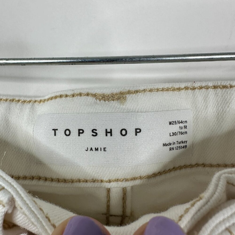 2/$30 Topshop Jamie High Rise Skinny White Ankle Cropped W25 #9313 - Picture 9 of 12